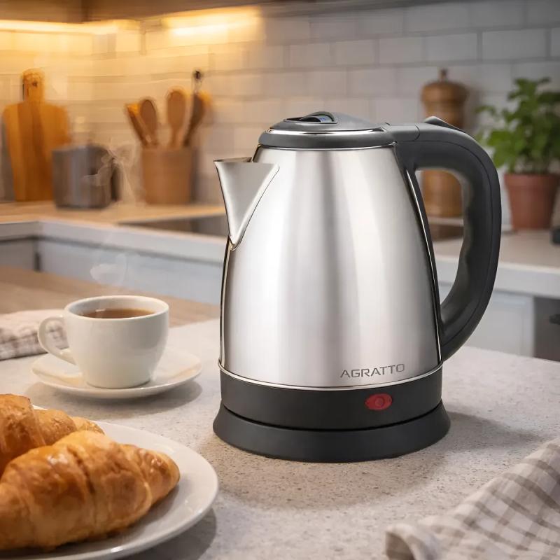 Chaleira Eletrica Inox Agratto 1,8l Ferve Agua Casa Cozinha